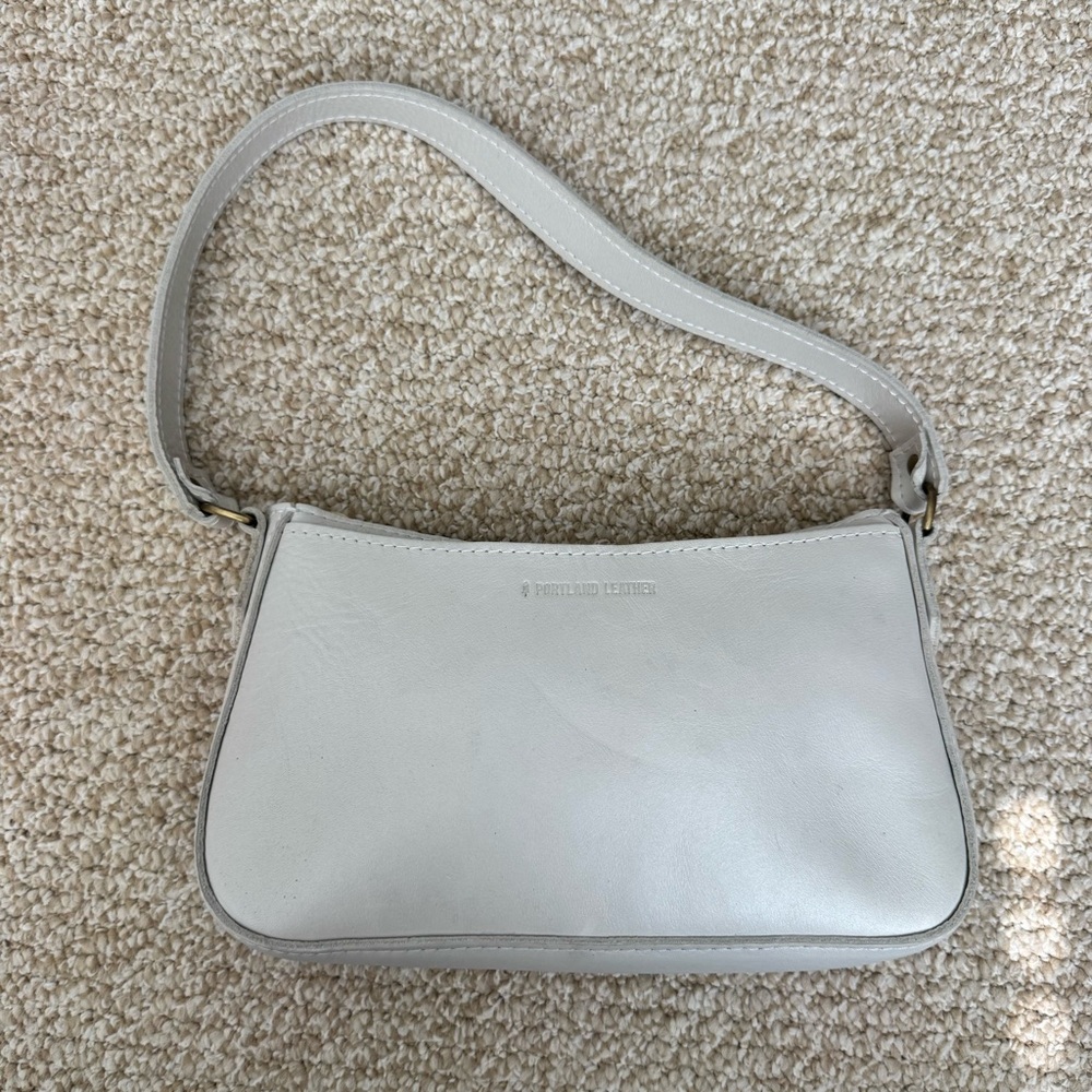 Portland Leather Goods “Almost Perfect” Small Lucy Shoulder Bag in Pearl